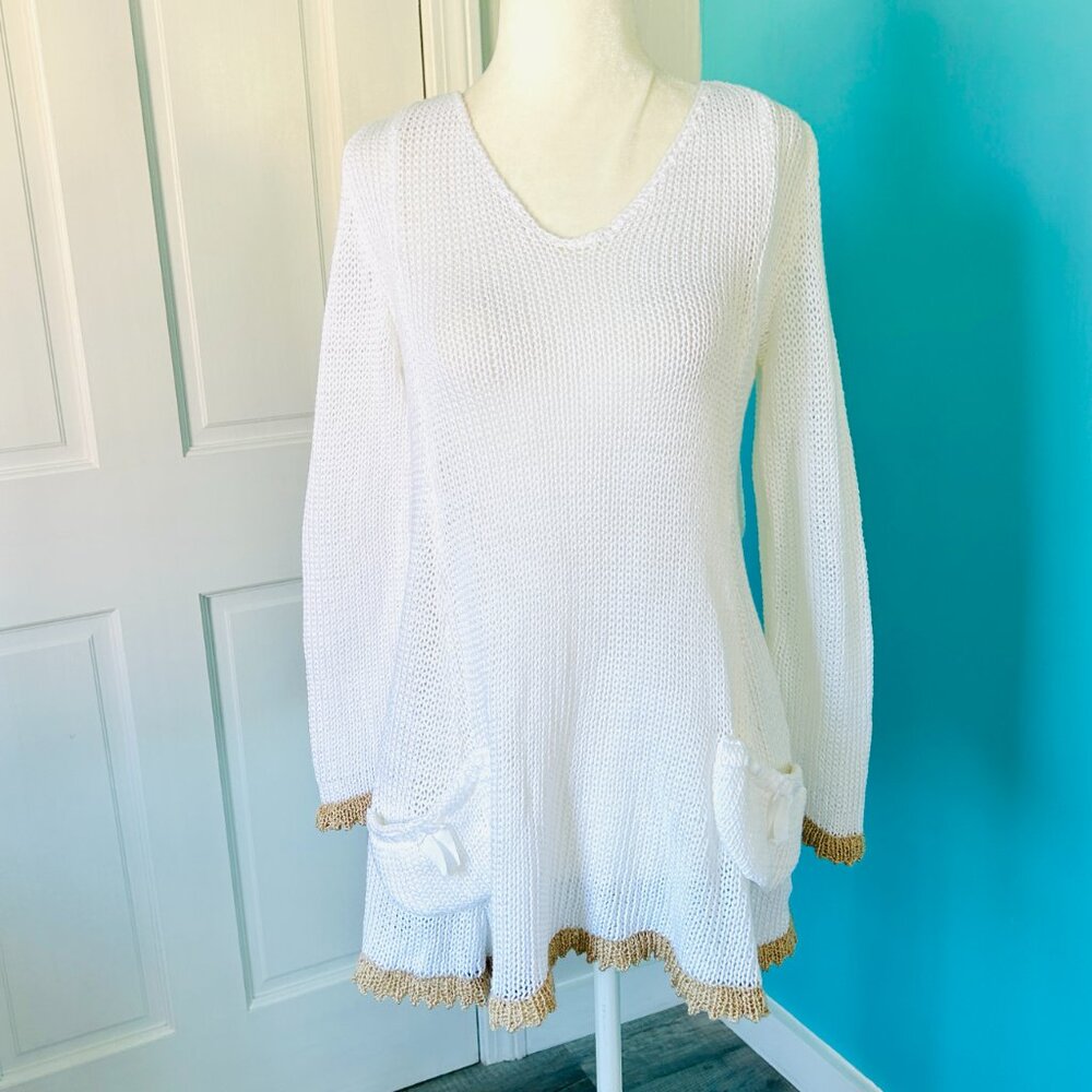 Elisabeth Delaunay Mesh Sweater Tunic (size M)